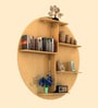 Circle Shape Backlit Designer Wooden Wall Shelf