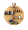 Circle Shape Backlit Designer Wooden Wall Shelf
