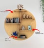 Circle Shape Backlit Designer Wooden Wall Shelf