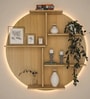 Circle Shape Backlit Designer Wooden Wall Shelf