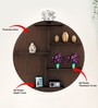 Circle Shape Dark Backlit Designer Wooden Wall Shelf
