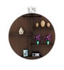 Circle Shape Dark Backlit Designer Wooden Wall Shelf