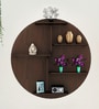 Circle Shape Dark Backlit Designer Wooden Wall Shelf