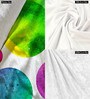 Circles On White   Multicolor (84 x 16) Velvet Table Runner