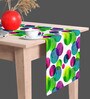 Circles On White   Multicolor (84 x 16) Velvet Table Runner