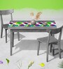 Circles On White   Multicolor (84 x 16) Velvet Table Runner
