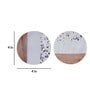 Circular White & Brown Marble & MDF (Set of 2) Table Coaster