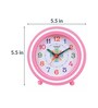Circular Analog Alarm Table Clock in Pink
