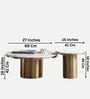 Circular Marble Nesting Coffee Table In white & Glossy Gold Finish (Set of 2)
