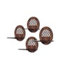 Circular Modern Shelves with Walnut Finish Set of Four