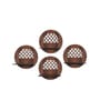 Circular Modern Shelves with Walnut Finish Set of Four
