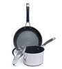 Stainless Steel Non-Stick Cookware -Set of 2 with 1 Glass lid