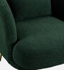 Cititum Boucle Fabric Barrel Chair In Green Colour