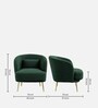 Cititum Boucle Fabric Barrel Chair In Green Colour