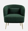 Cititum Boucle Fabric Barrel Chair In Green Colour