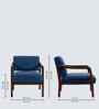 Citrus Boucle Fabric Arm Chair In Blue Colour