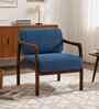 Citrus Boucle Fabric Arm Chair In Blue Colour