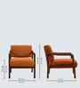 Citrus Boucle Fabric Arm Chair In Orange Colour