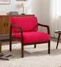 Citrus Boucle Fabric Arm Chair In Red Colour
