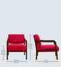 Citrus Boucle Fabric Arm Chair In Red Colour