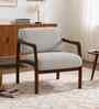 Citrus Boucle Fabric Arm Chair In White Colour