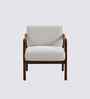 Citrus Boucle Fabric Arm Chair In White Colour