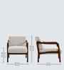 Citrus Boucle Fabric Arm Chair In White Colour