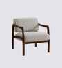 Citrus Boucle Fabric Arm Chair In White Colour