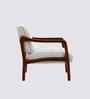 Citrus Boucle Fabric Arm Chair In White Colour