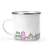 City Enamel Printed White 350ml Stainless Steel Coffee Mug