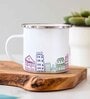 City Enamel Printed White 350ml Stainless Steel Coffee Mug