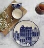 City in Sky 3 Pcs White & Blue Ceramic Dinnerware Set