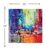 City Life Multicolour Canvas Teakwood And MDF Framed People and Places Art Print