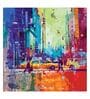 City Life Multicolour Canvas Teakwood And MDF Framed People and Places Art Print