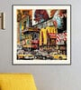 City Multicolor Paper Framed People and Places Art Print