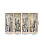 City Scapes Multicolour Canvas Framed Art Panel Set of 4