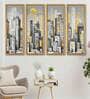 City Scapes Multicolour Canvas Framed Art Panel Set of 4