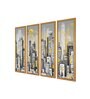 City Scapes Multicolour Canvas Framed Art Panel Set of 4