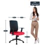 Cityboss Medium Back Ergonomic Chair in Red & Black Colour