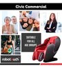 Civic Massager Chair In Red Colour
