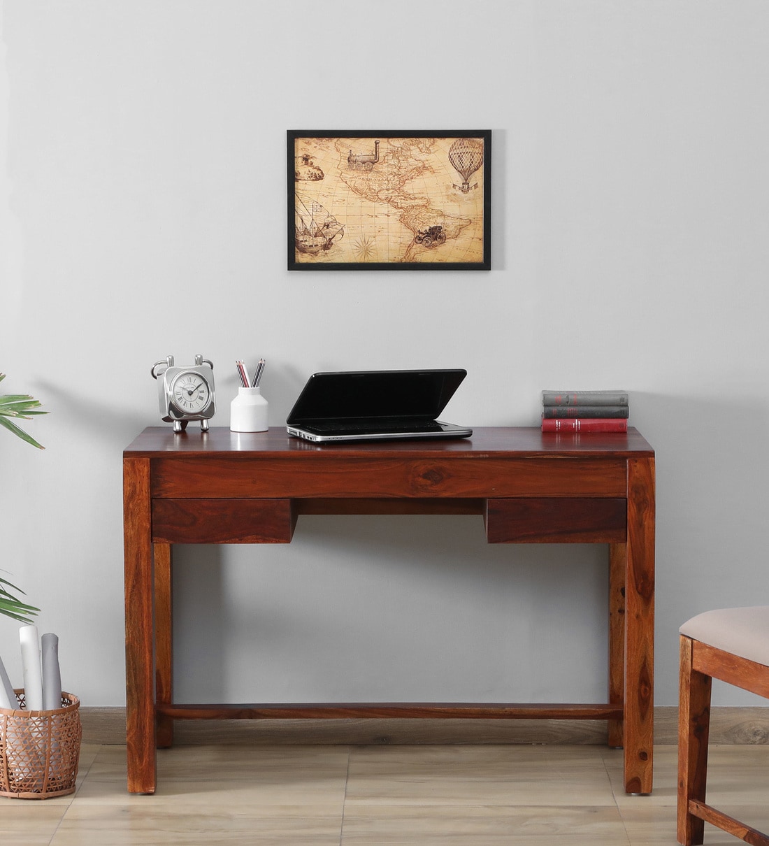 Buy Stanfield Sheesham Wood Writing Table in Scratch Resistant Honey Oak  Finish at 8% OFF by Amberville from Pepperfry