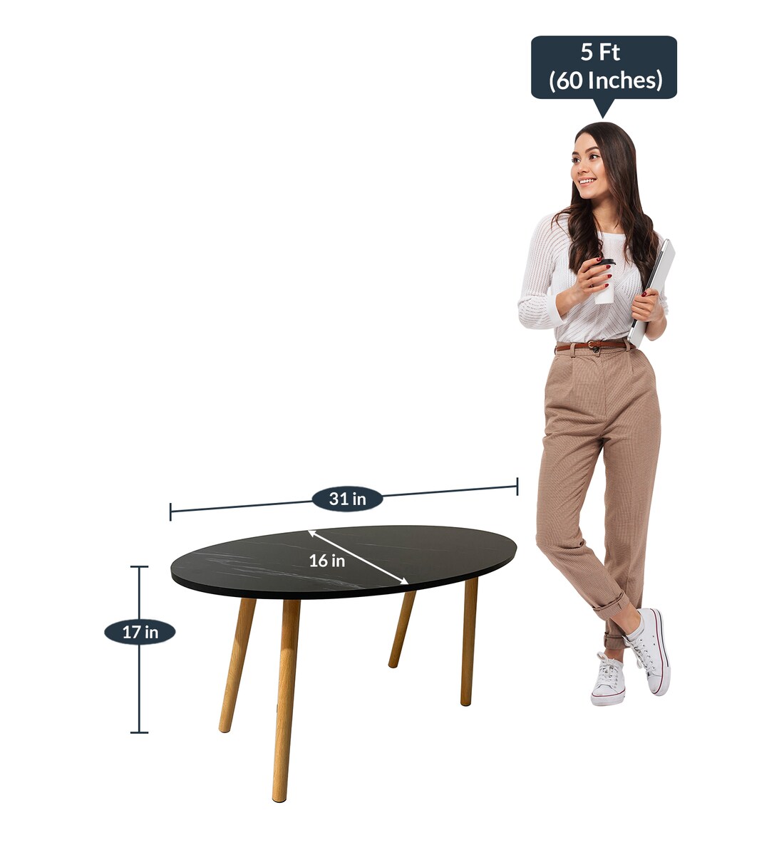 Buy Clara Coffee Table in Brown Finish by Bantia Furniture Online