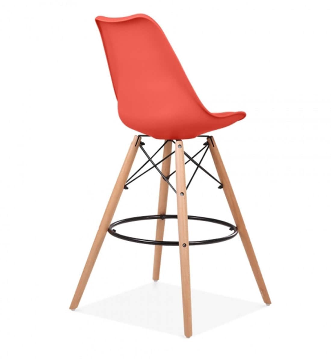 Buy Oreo Full Back Bar Stool in Red Colour by Finch Fox Online Mid