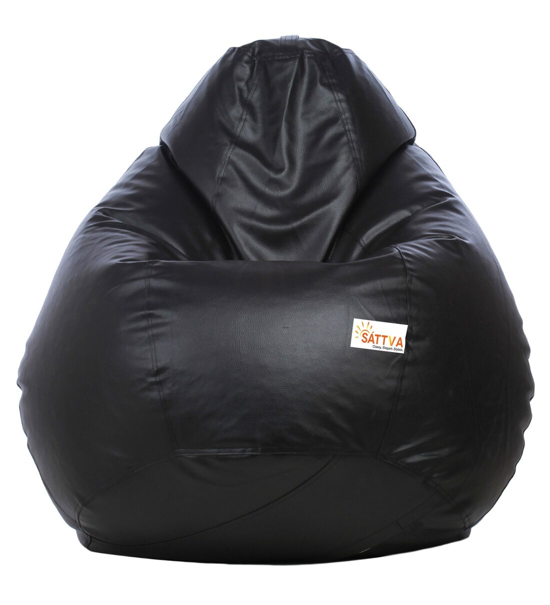 Buy Classic XXXL Bean Bag with Beans in Black Colour by Sattva Online Gaming Bean Bags with