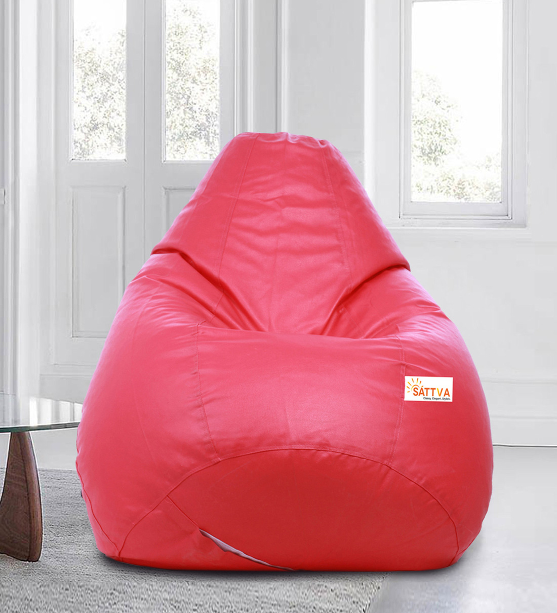 Buy Classic XXL Bean Bag with Beans in Pink Colour at 13 OFF by Sattva