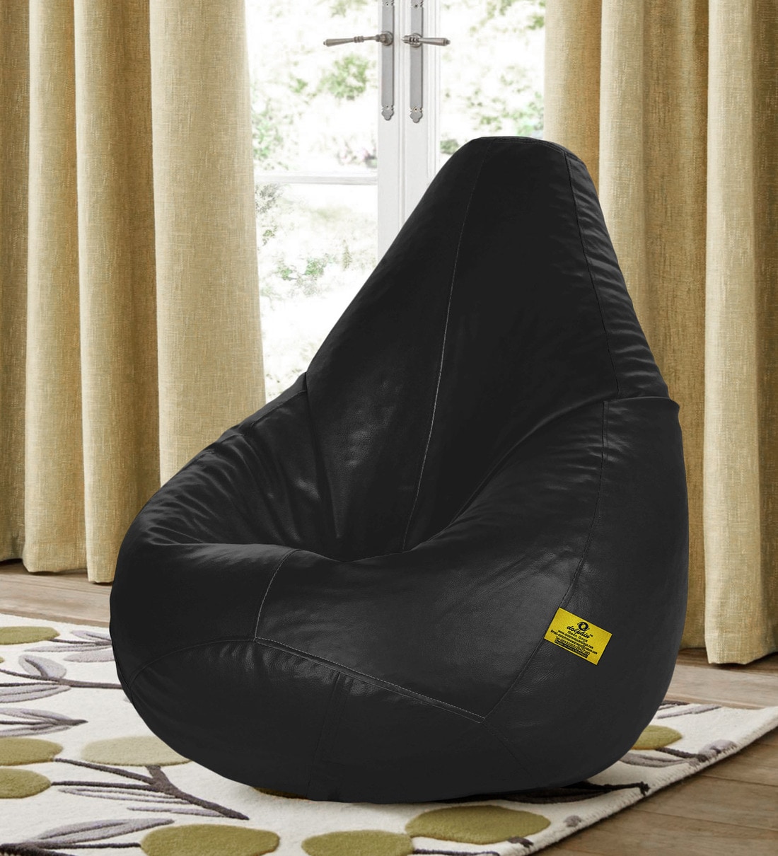 Buy Classic XL Bean Bag Cover in Black Color by Beanbagwala Online