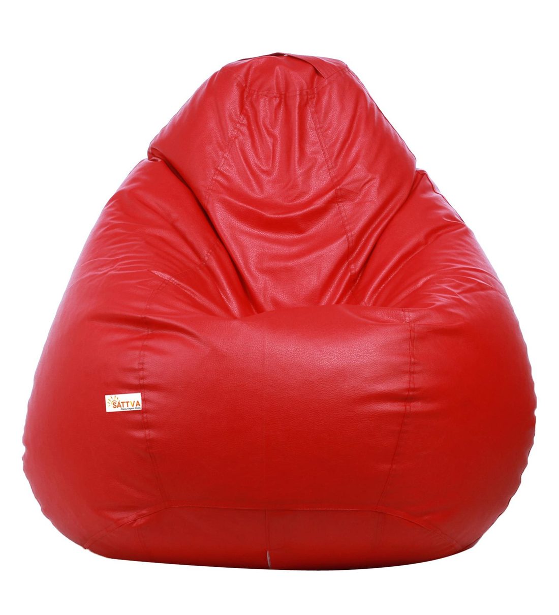 Buy Classic XXL Leatherette Bean Bag with Beans in Red Colour Online