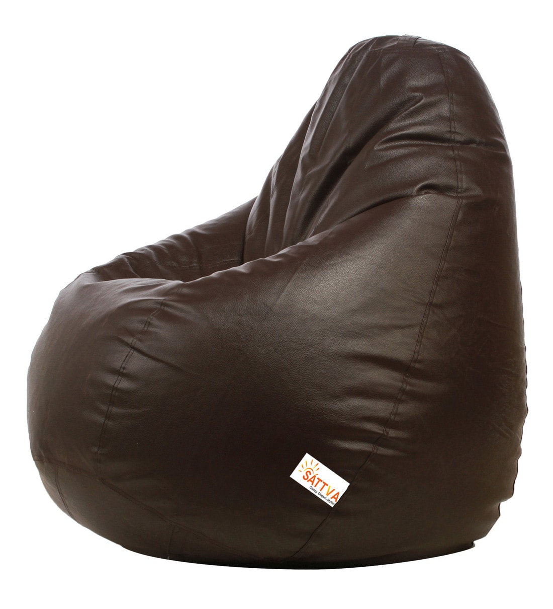 Buy Classic XXXL Bean Bag with Beans in Brown Colour by Sattva Online