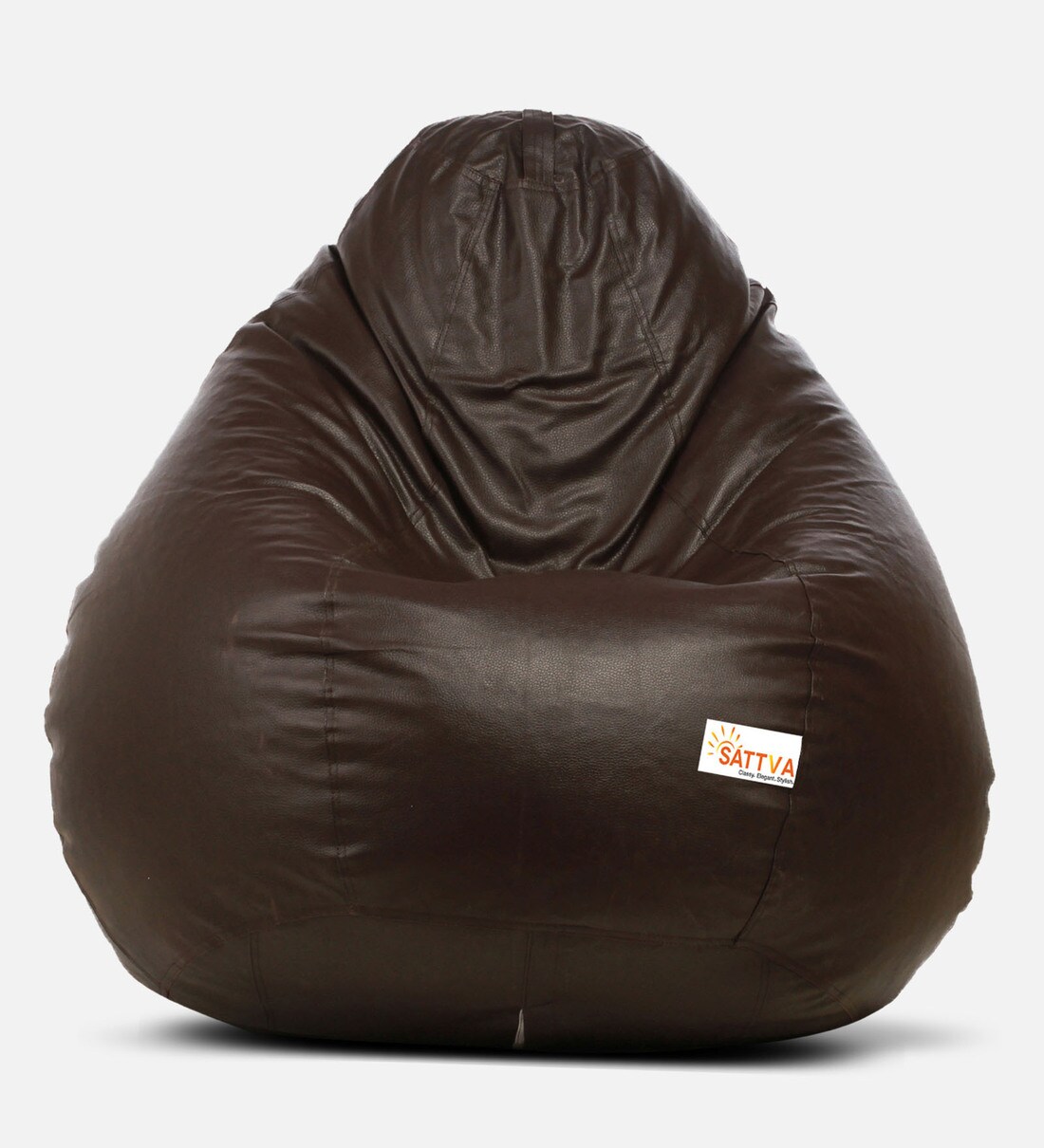 Buy Classic XXXL Bean Bag with Beans in Brown Colour by Sattva Online