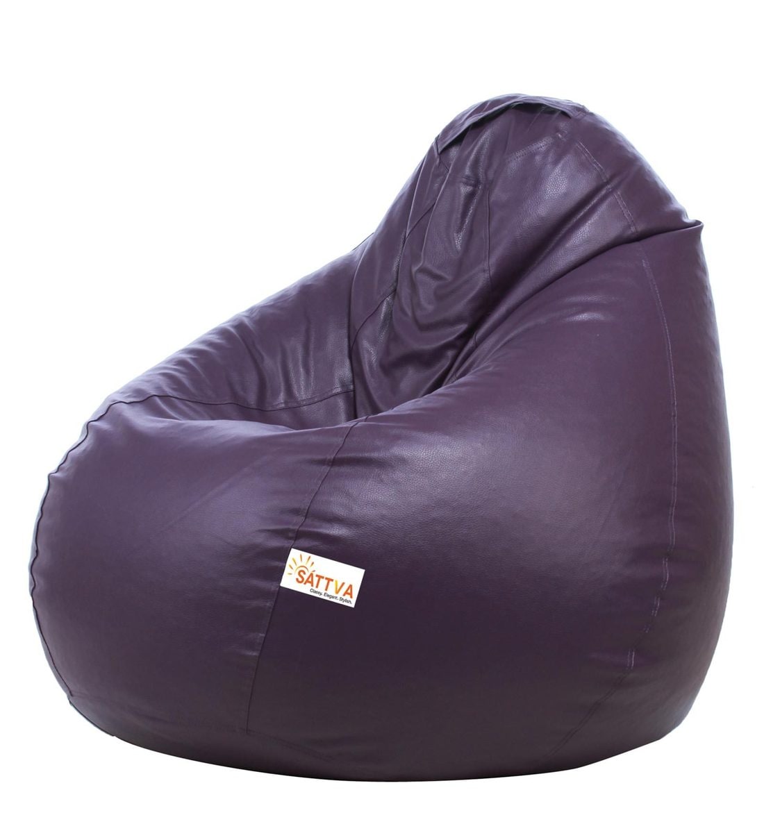 Buy Classic XXXL Bean Bag with Beans in Purple Colour by Sattva Online